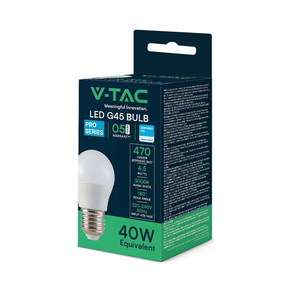2 x  E27 LED 4.5W Non-Dimmable Lamp/Bulb (40W Equivalent)