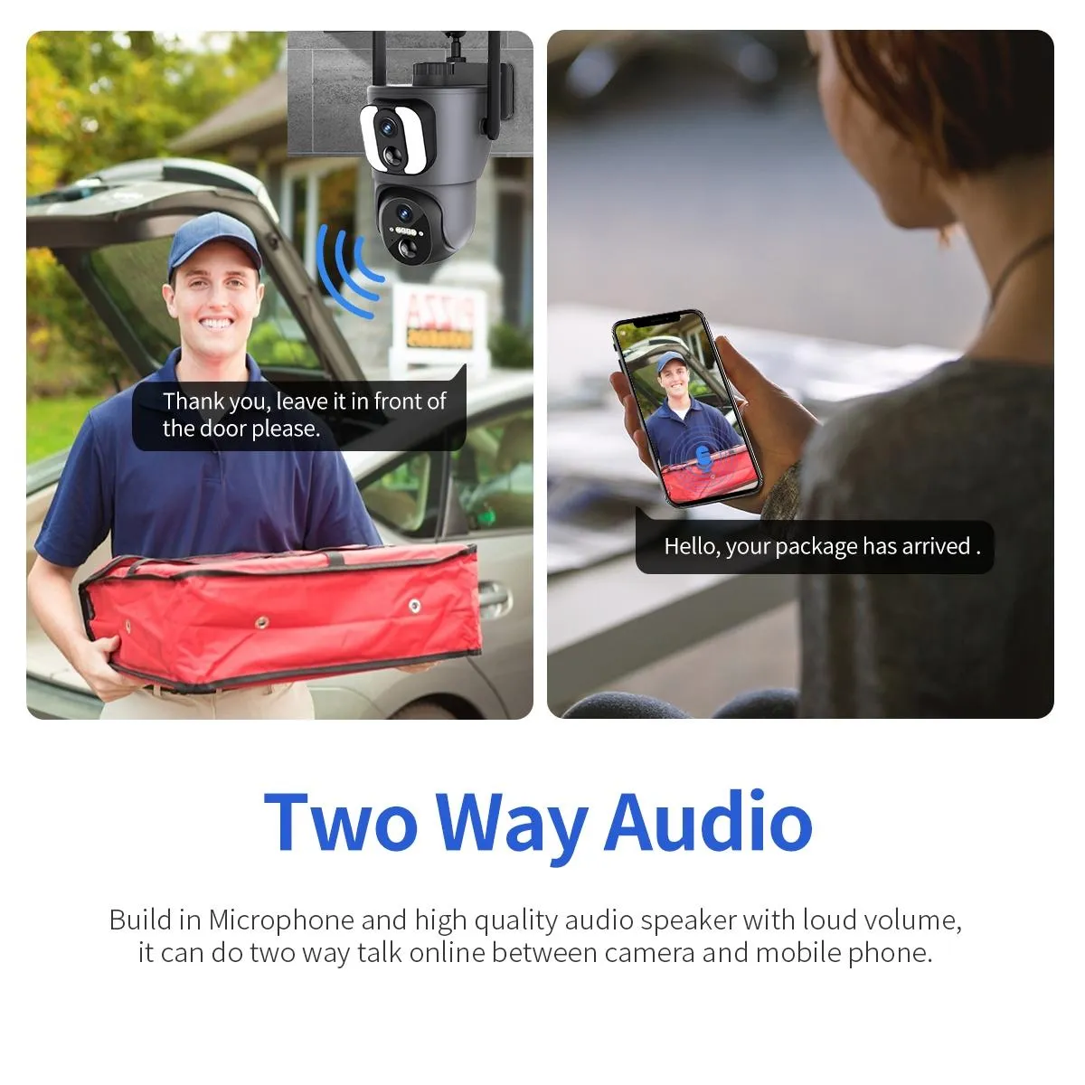 2MP Solar Wifi Camera | Two-Way Voice | Alarm Recording | Black Binocular