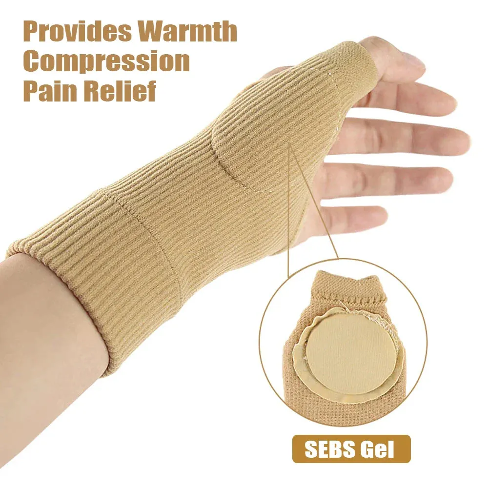 2pcs/pair Sports Hand Wrist Thumb Compression Gloves for Sprain Relief, Arthritis, Tenosynovitis