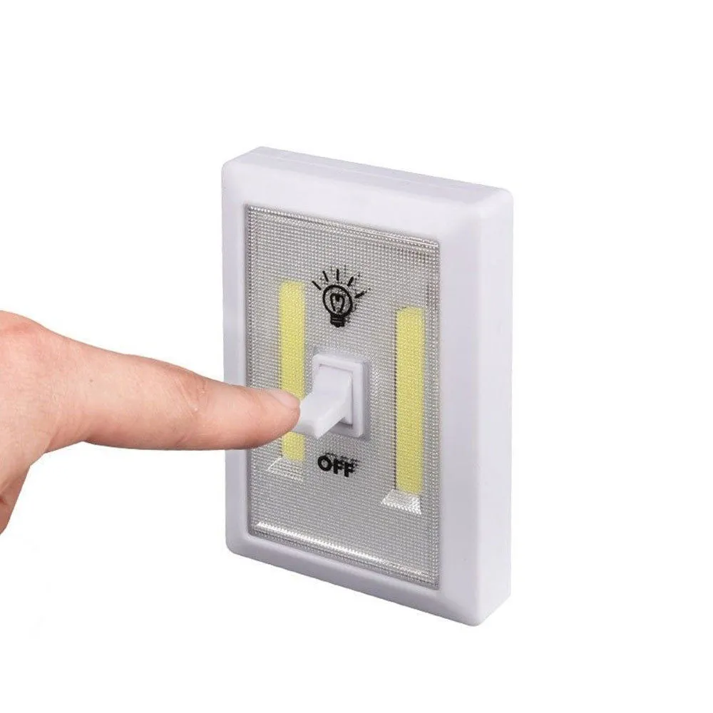 4 Pack COB Wall LED Light Switch Wireless Night Lamp Closet Self Stick Multi Use