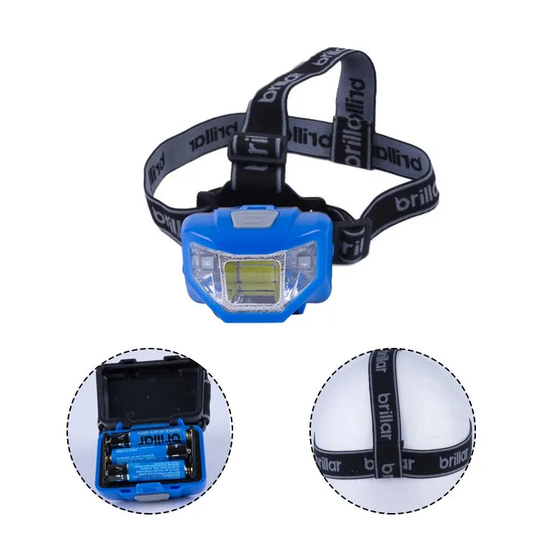 5 Mode Headlamp with COB LED Technology | Blue/Black | Black