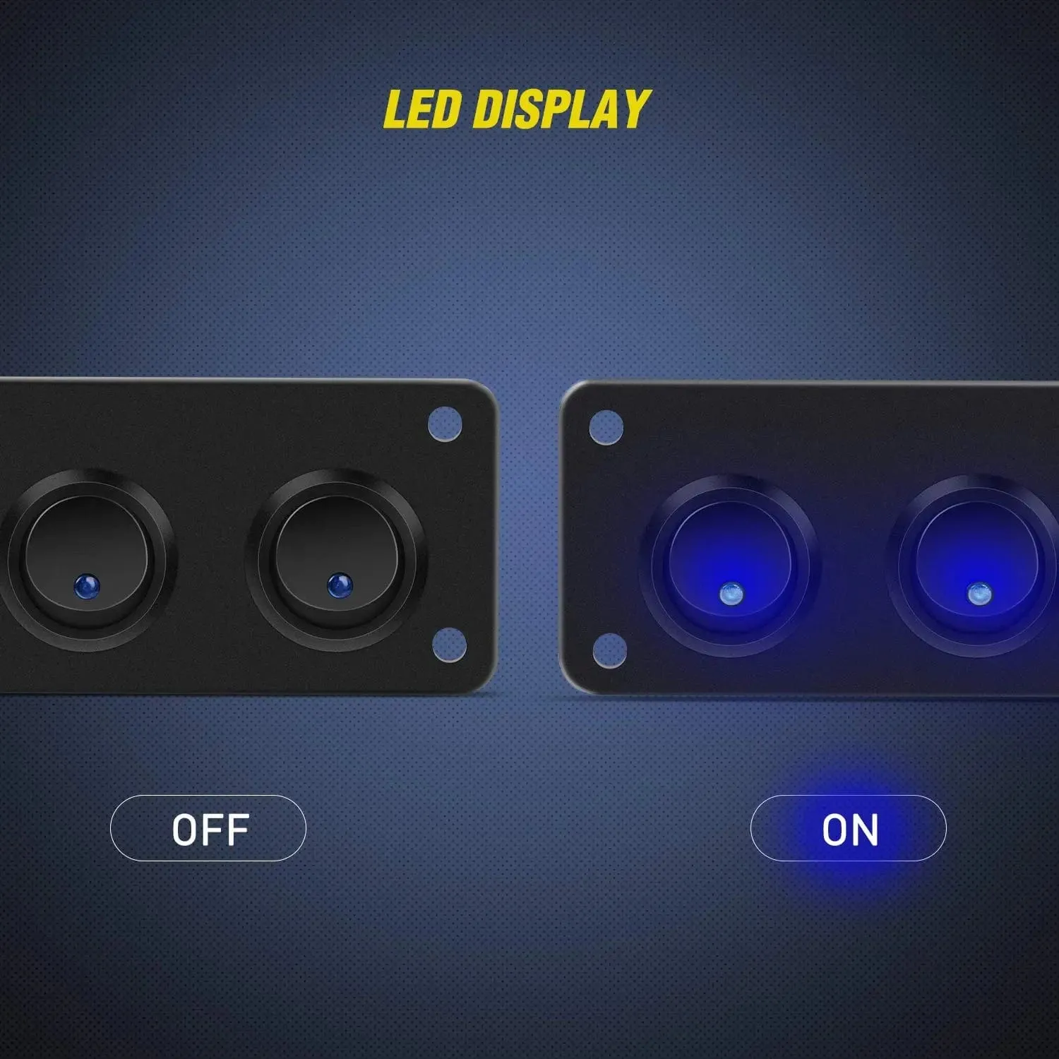 5Gang 3Pin Rocker Switch Panel Blue
