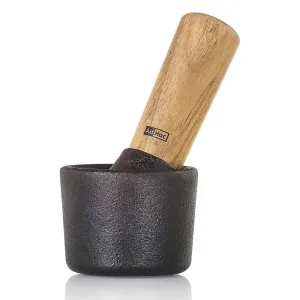 Adhoc CAMO Pestle & Mortar 7 Cast Iron/Acacia Wood