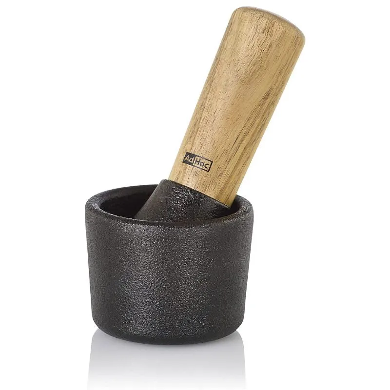 Adhoc CAMO Pestle & Mortar 7 Cast Iron/Acacia Wood