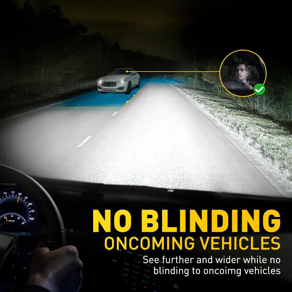 AUXITO 9005 HB3 High Beam and H11 Low Beam LED Bulbs Combo Kit, 400% Times Brighter, 6500K White
