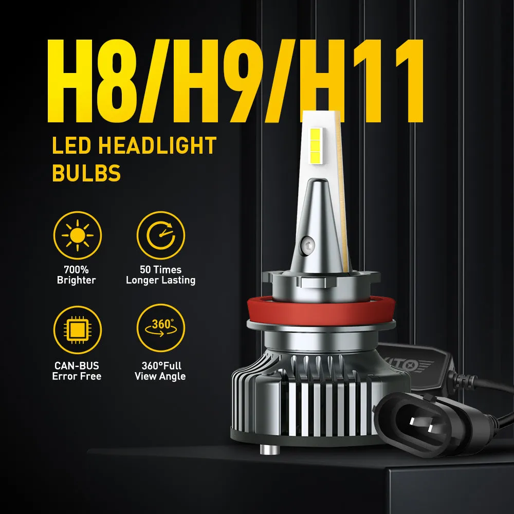 AUXITO 9005 HB3 High Beam and H11 Low Beam LED Bulbs Combo Kit, 400% Times Brighter, 6500K White