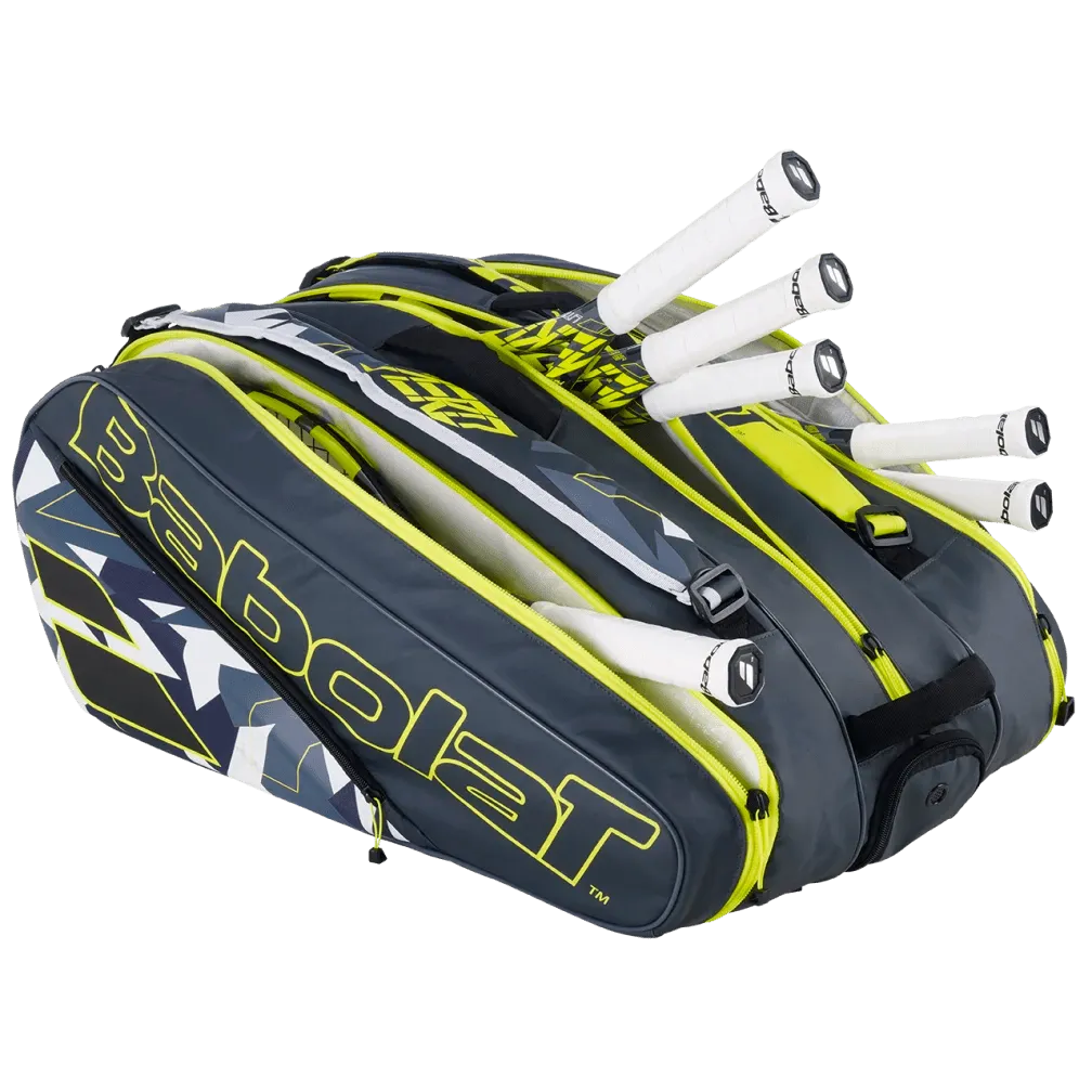 Babolat RH12 Pure Aero Grey Yellow White Tennis Bag