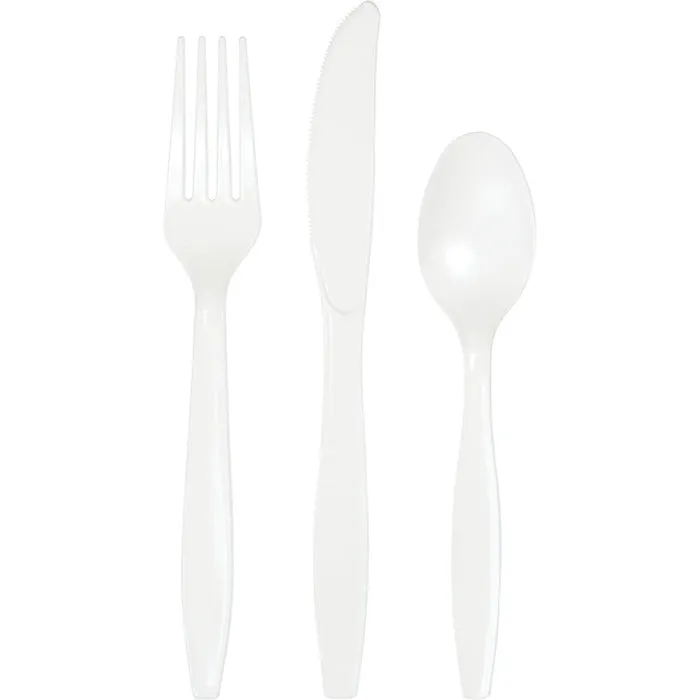Bulk White Value Friendly Assorted Plastic Cutlery (216 per Case)