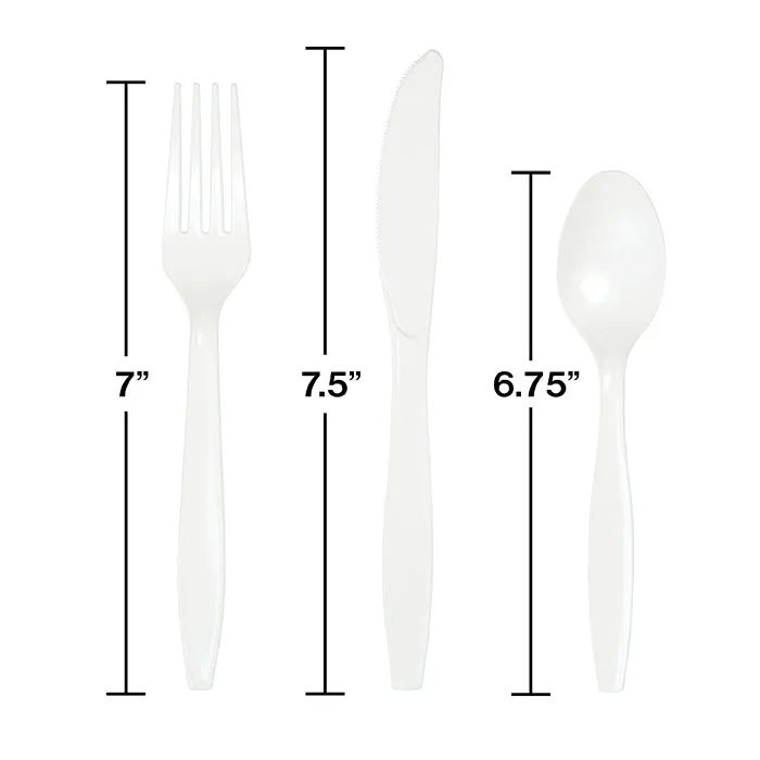 Bulk White Value Friendly Assorted Plastic Cutlery (216 per Case)