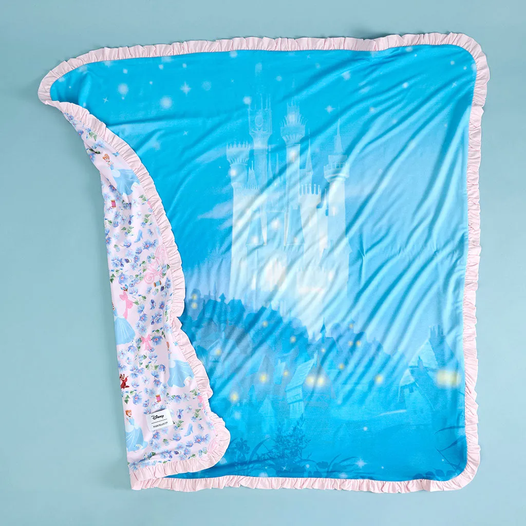 Disney Princess Cinderella & Cinderella's Castle Ruffled Luxette Patoo Blanket