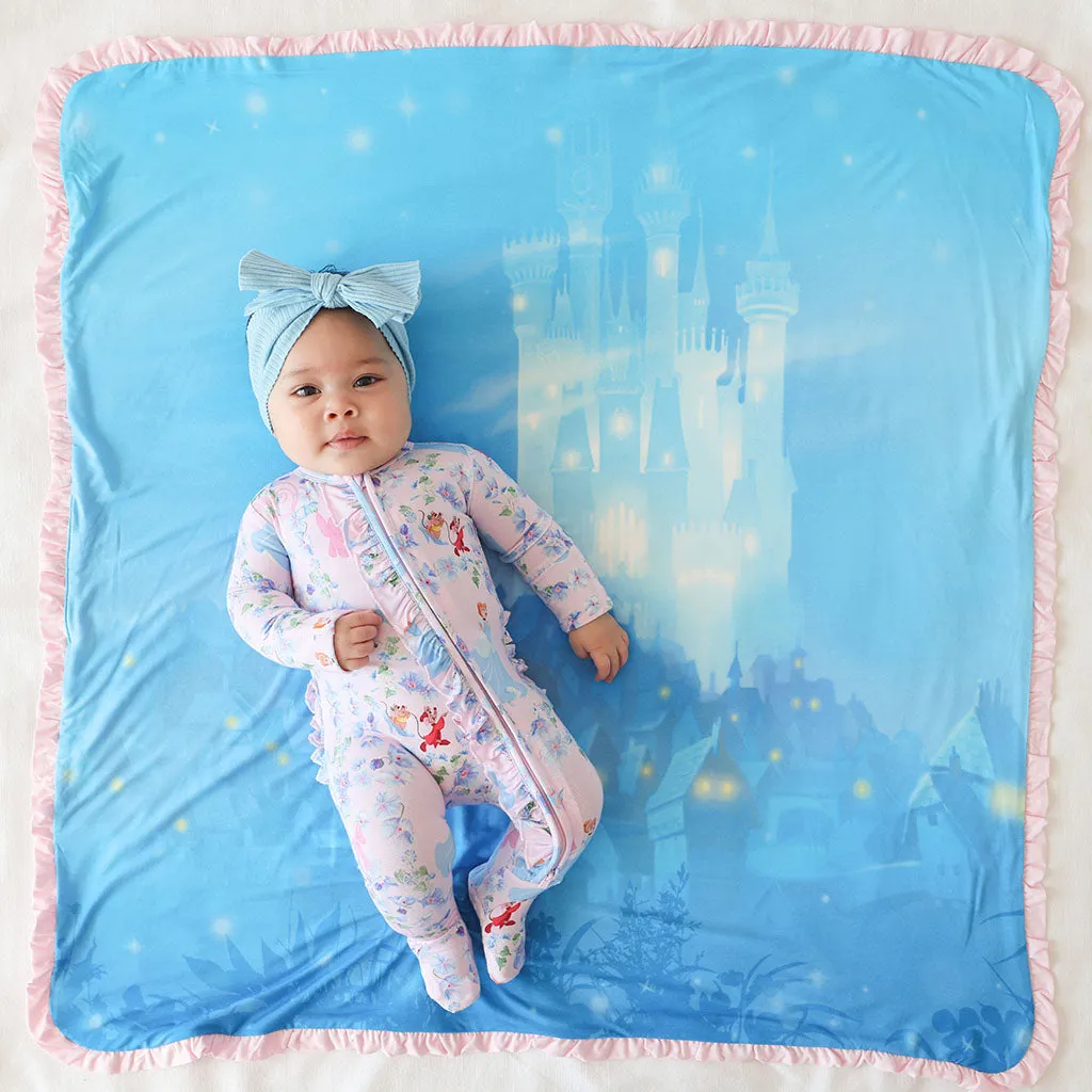 Disney Princess Cinderella & Cinderella's Castle Ruffled Luxette Patoo Blanket
