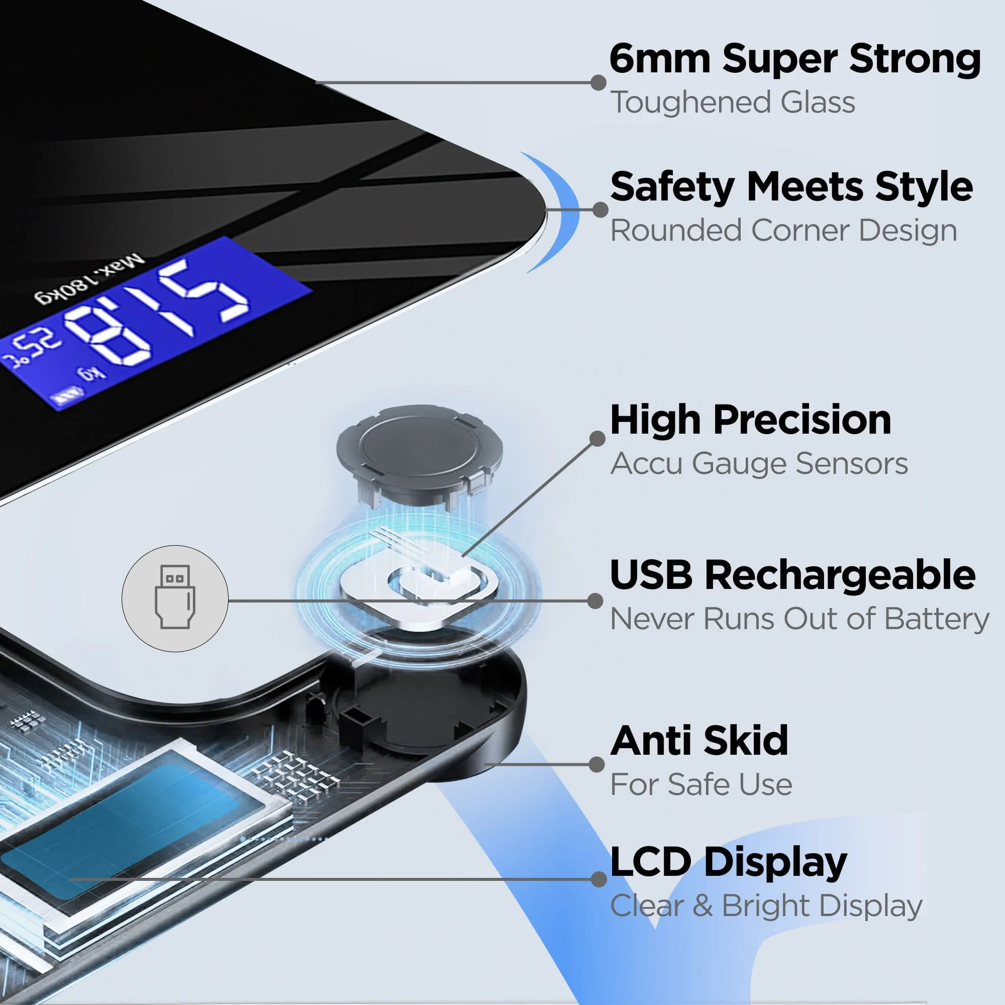 Dr Trust USA Zen Rechargeable Digital Personal Scale Weighing Machine 503