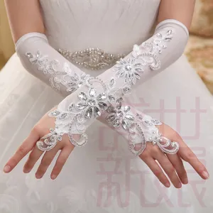 Elegant Fingerless Long Bridal Gloves