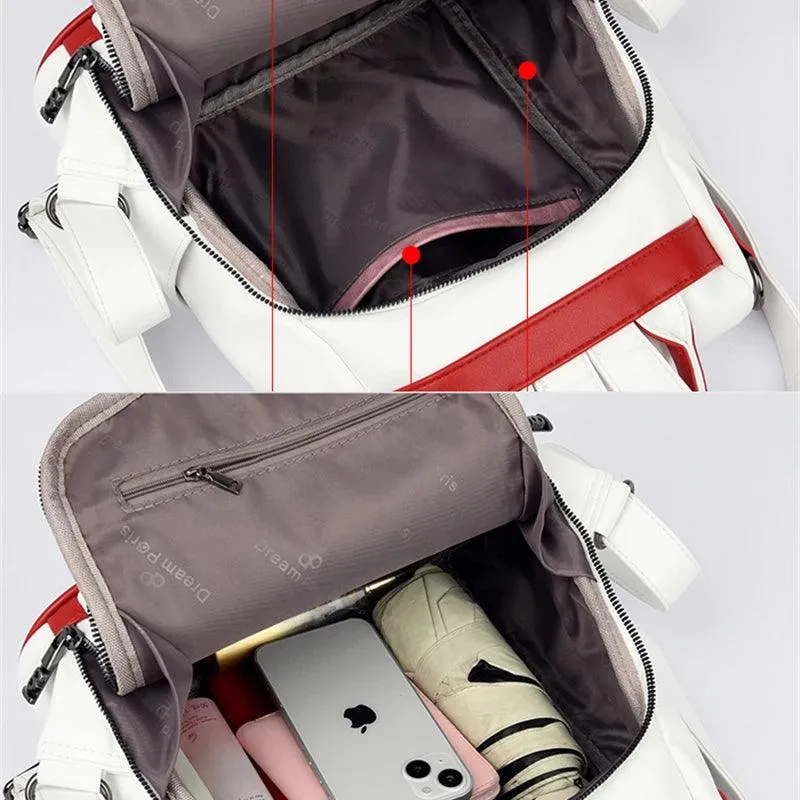 Famous Brand Leather Bagpack for Girls School Bag Fashion Backpack Women Travel Shoulder Bag Designer Daypack Ladies Sac A Dos
