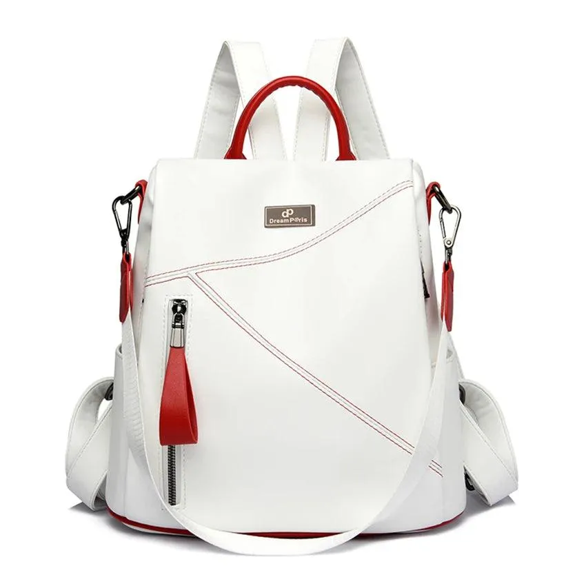 Famous Brand Leather Bagpack for Girls School Bag Fashion Backpack Women Travel Shoulder Bag Designer Daypack Ladies Sac A Dos