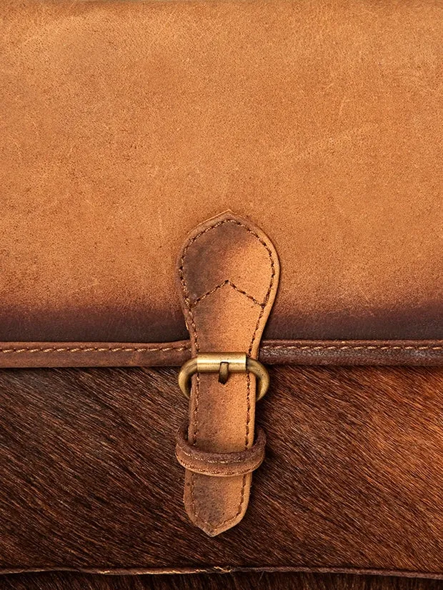 Full Grain Leather & Cowhide Conceal Carry Backpack