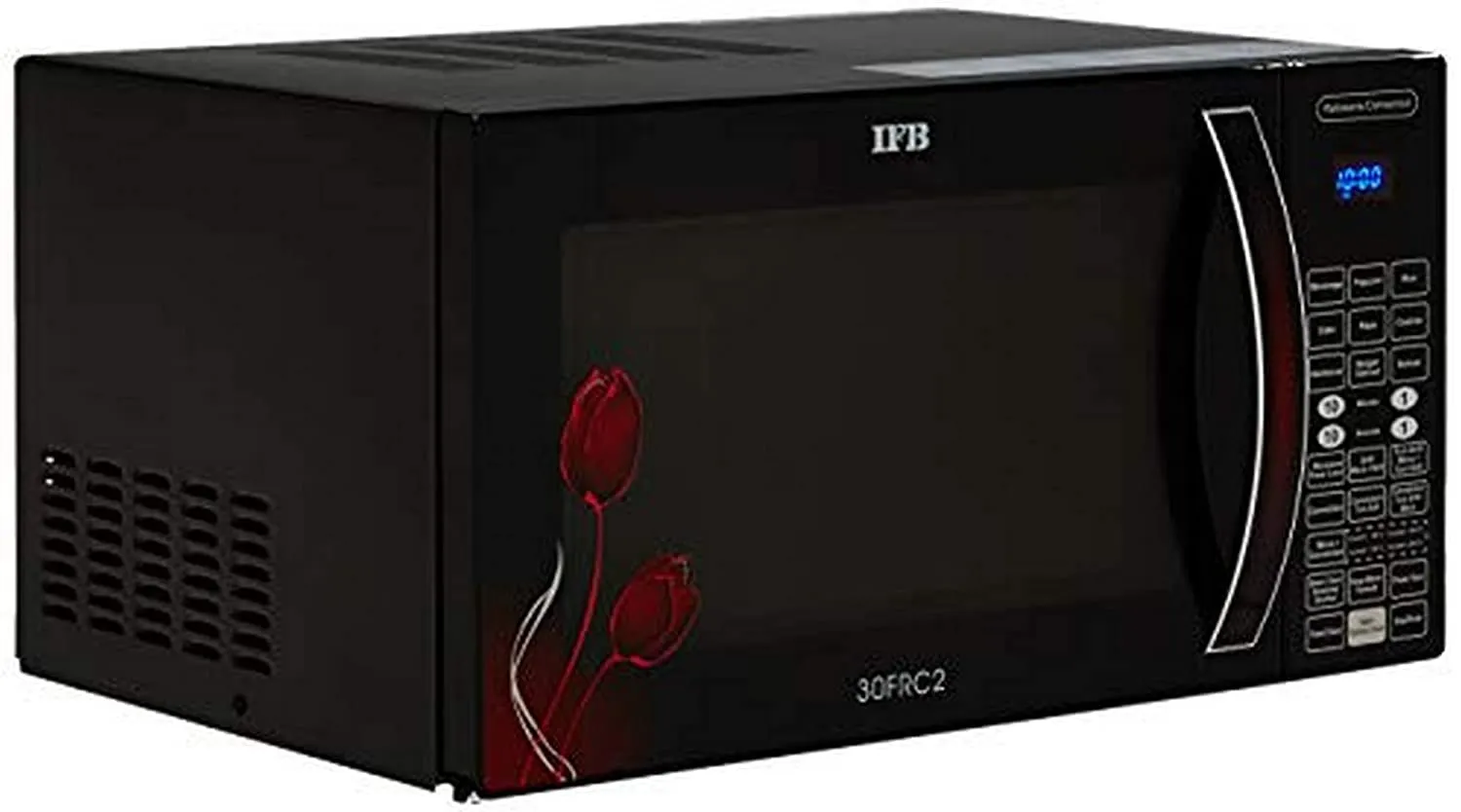 IFB 30FRC2 30 L Convection Microwave Oven (Black, Floral Design, Rotisserie, 101 Auto Cook Menus, Steam Clean, 3-Year Magnetron Warranty)
