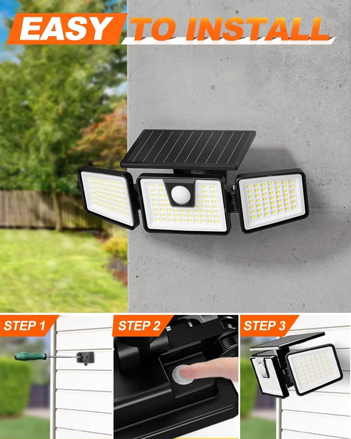 INCX Solar Motion Sensor Security Lights 2 Pack