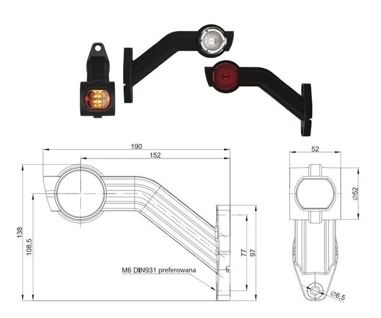 LED Outline Marker Lamps with Front, Rear & Side Marker