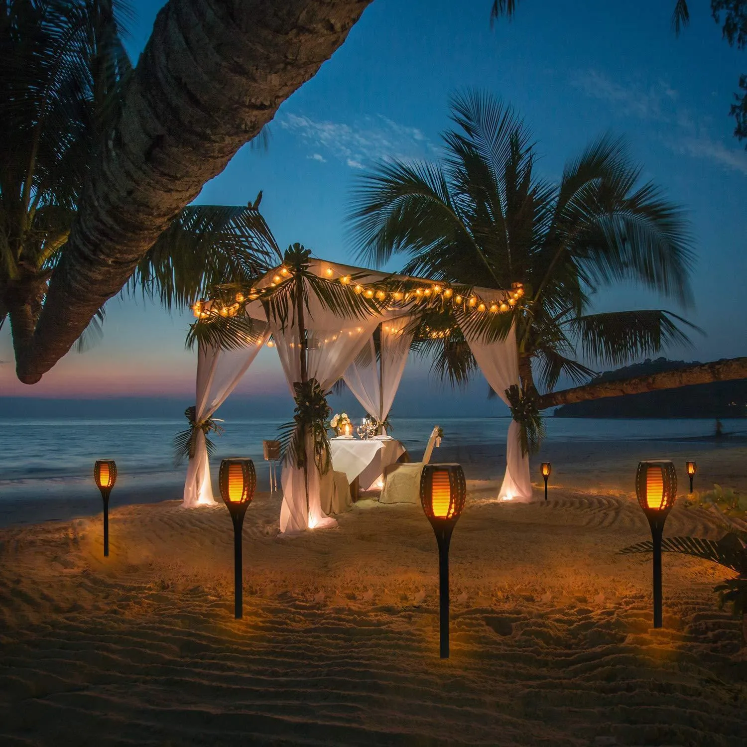 LED Solar Path Torch Light Dancing Flame