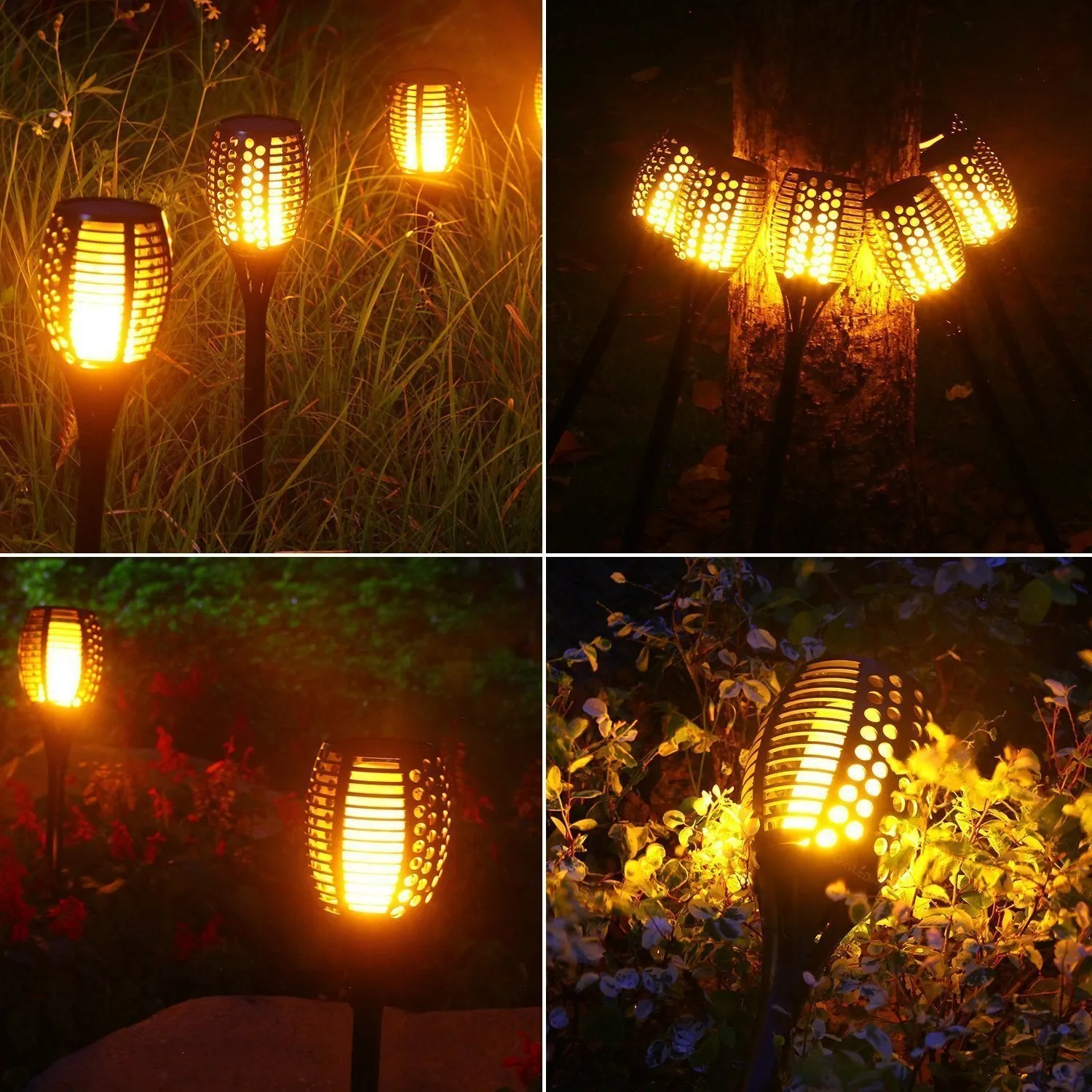 LED Solar Path Torch Light Dancing Flame