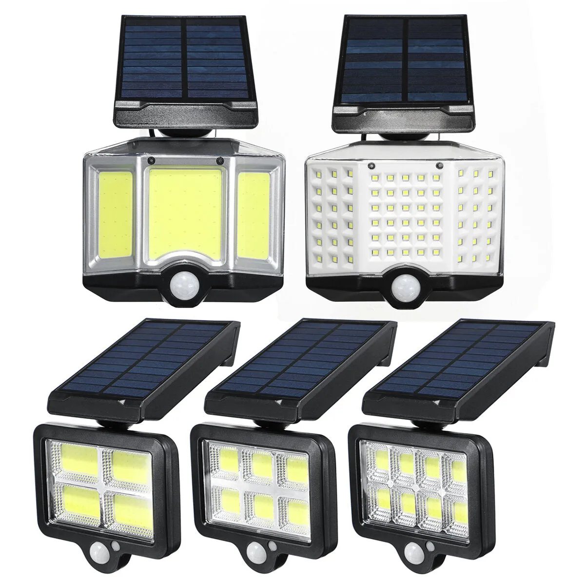 LED Solar Power PIR Motion Sensor Wall Light - 3 Modes, Waterproof, Outdoor Garden Lamp, 66LED/66COB/120COB/128COB/140COB
