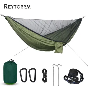 Lightweight Double Person Mosquito Net Hammock Easy Set Up Tree Straps Portable
