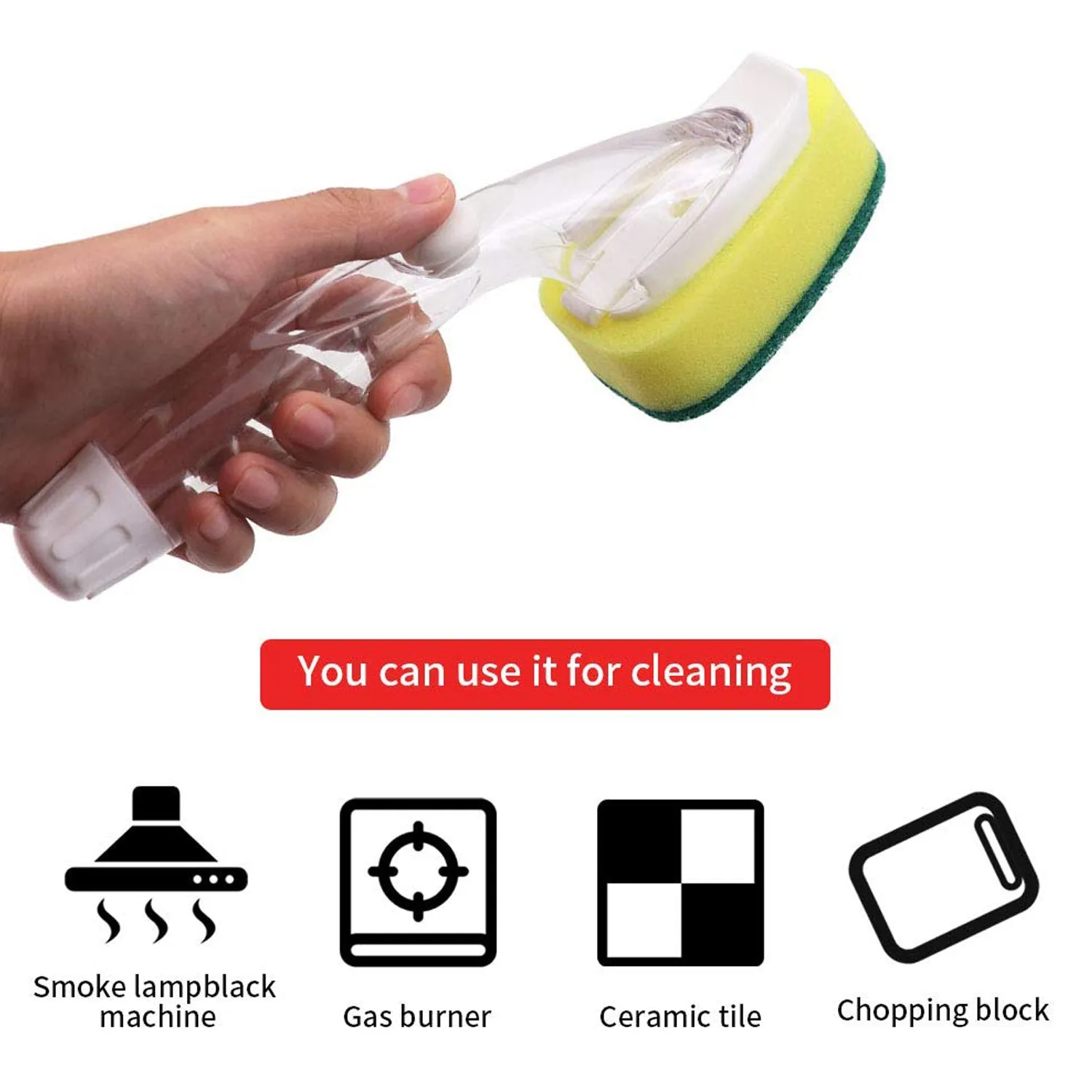 Liquid dispensing Scrub widely used for washing and cleaning utensils and all kitchen stuff to make them again clean and shiny.