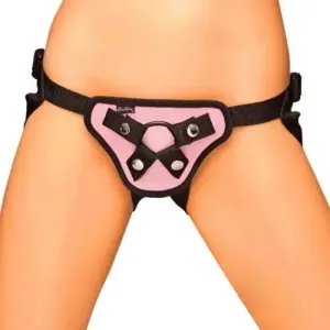 Lux Fetish Pink Strap-on Harness with Adjustable Straps for Couples