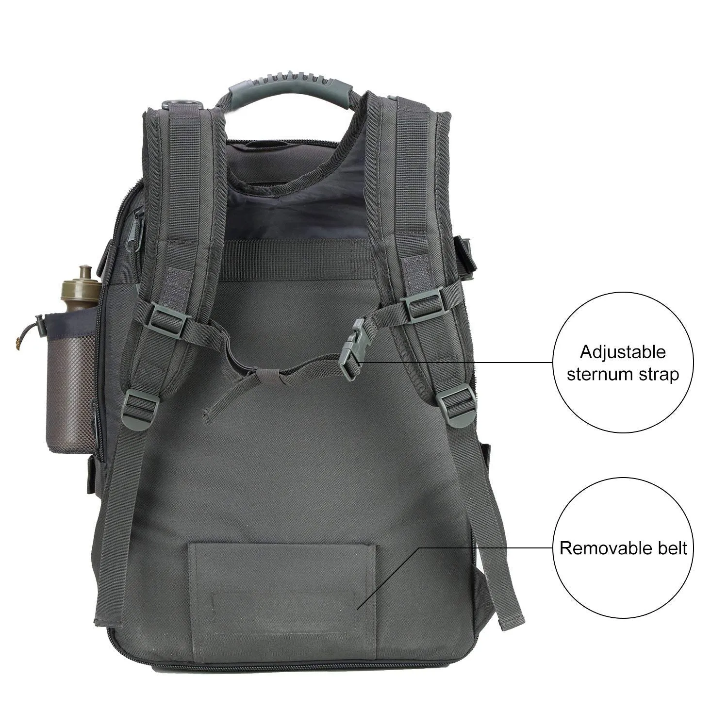 Military Expandable Travel Backpack Tactical Waterproof Work Backpack for Men(GRAY)
