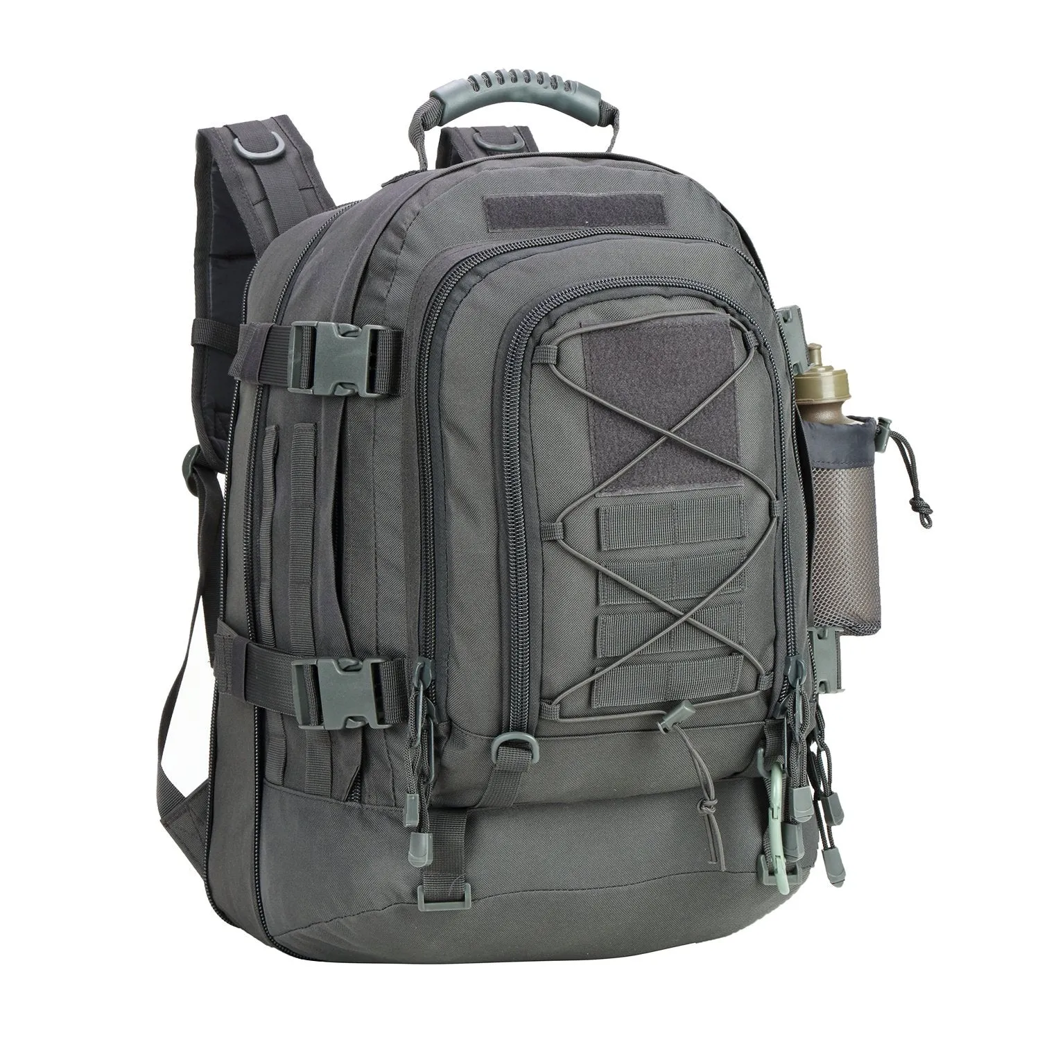 Military Expandable Travel Backpack Tactical Waterproof Work Backpack for Men(GRAY)