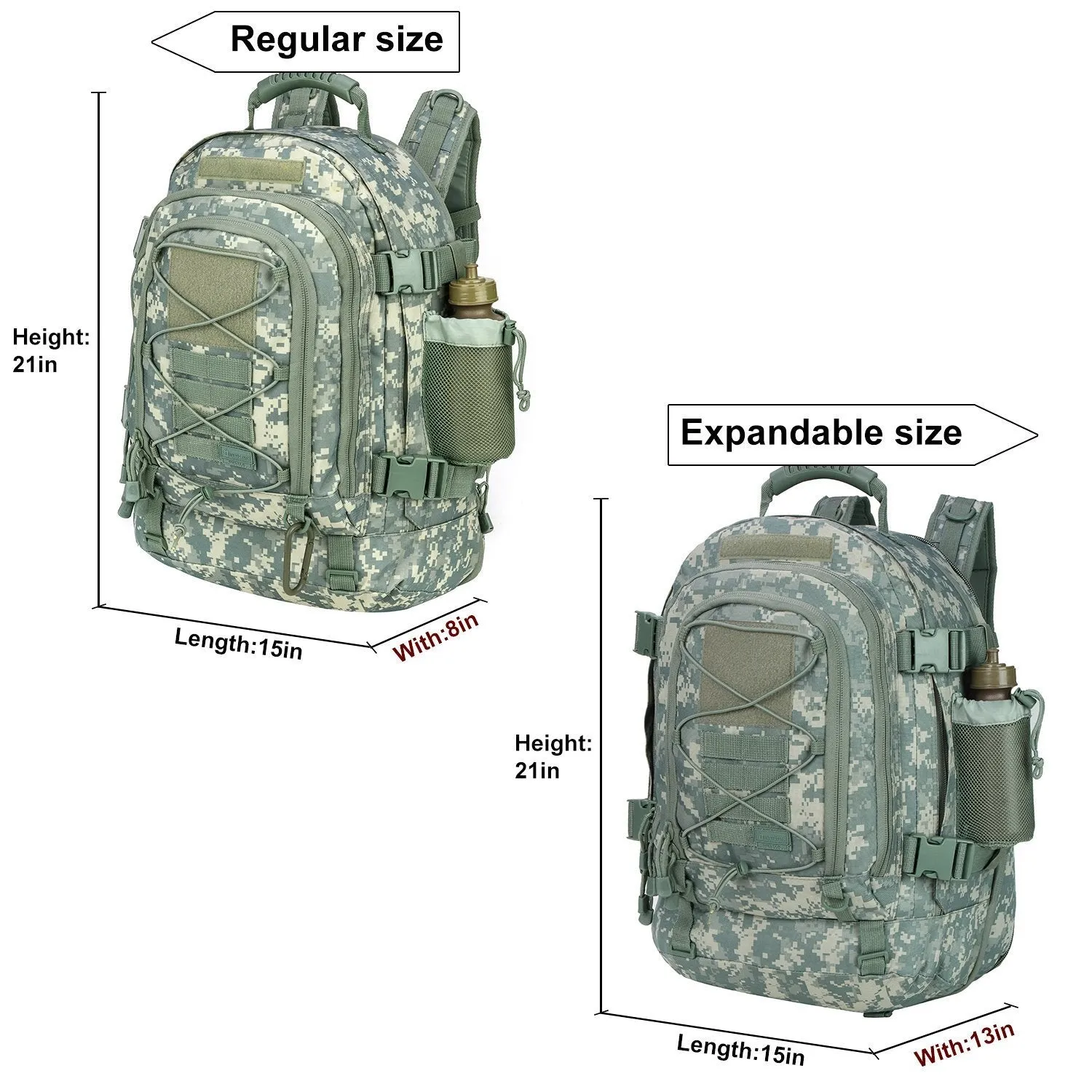 Military Tactical Backpack,Army Molle Assault Rucksack, Travel by ARMYCAMOUSA