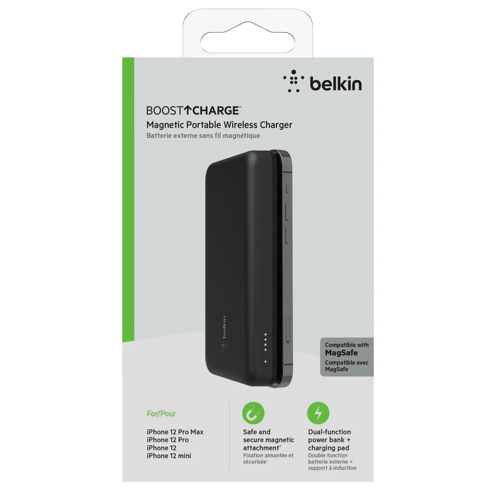 [OPEN BOX] BELKIN BoostCharge Magnetic Wireless Power Bank 10K mAh MagSafe Compatible - Black