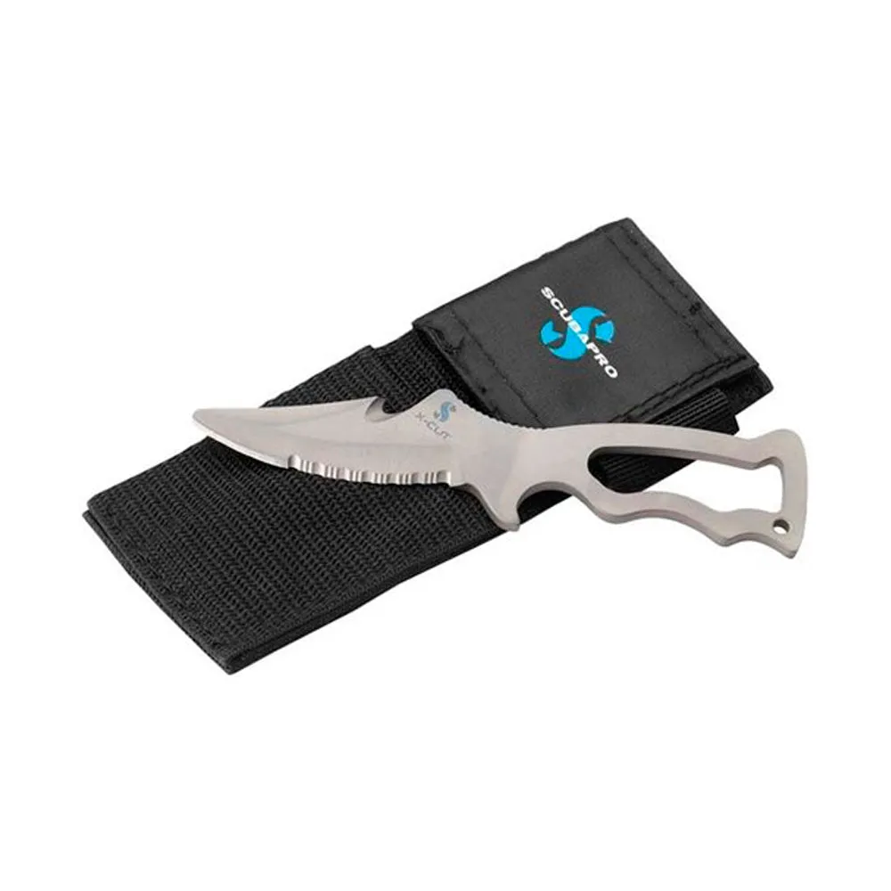 Open Box ScubaPro X-Cut Titanium TEK Knife with Nylon Sheath 5 in.