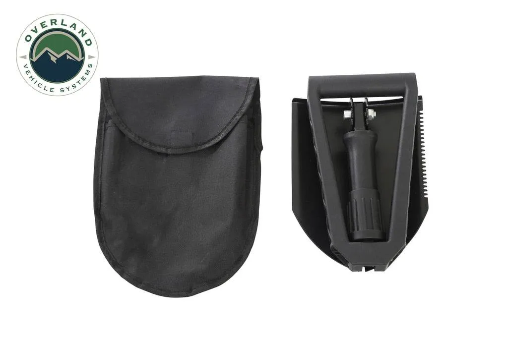 Overland Vehicle Systems Multi Functional Military Style Utility Shovel with Nylon Carrying Case | Universal