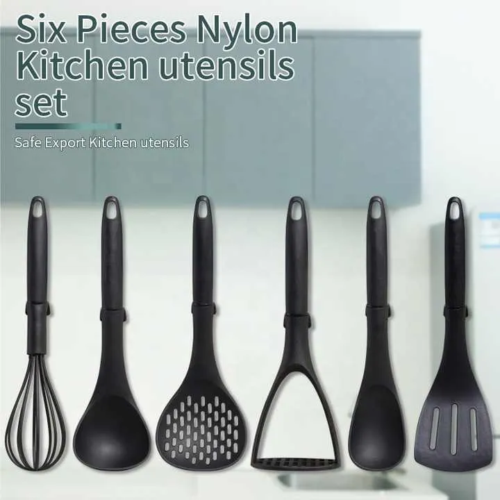 Pieces Black Factory Price Nylon Cooking -مجموعة أدوات مطبخ