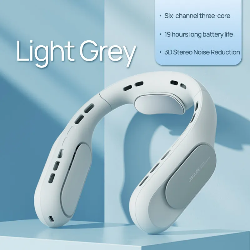 Portable Rechargeable 4-Speed Bladeless Neck Fan with Metal Brace