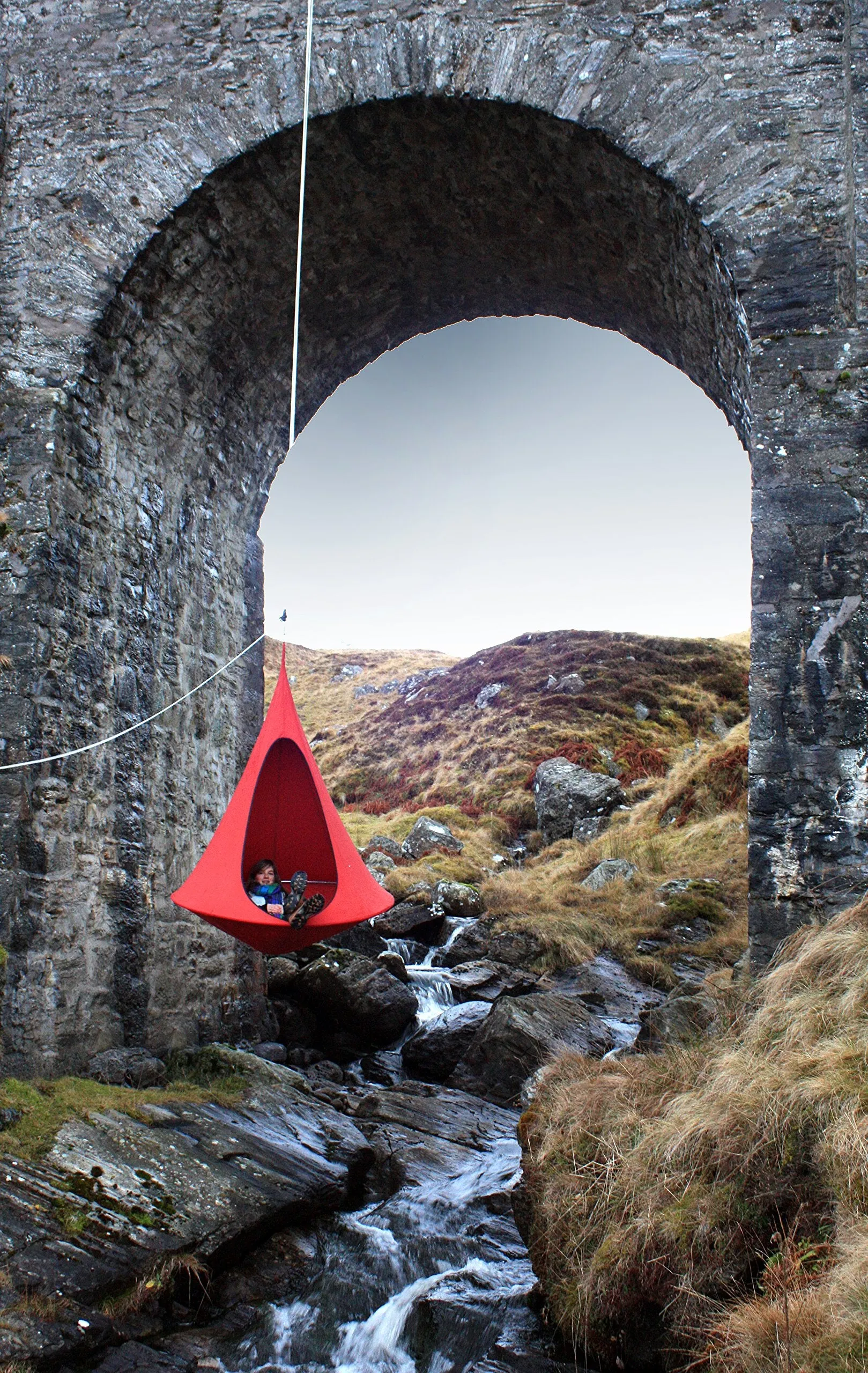 Red Single Cacoon Hammock by Vivere