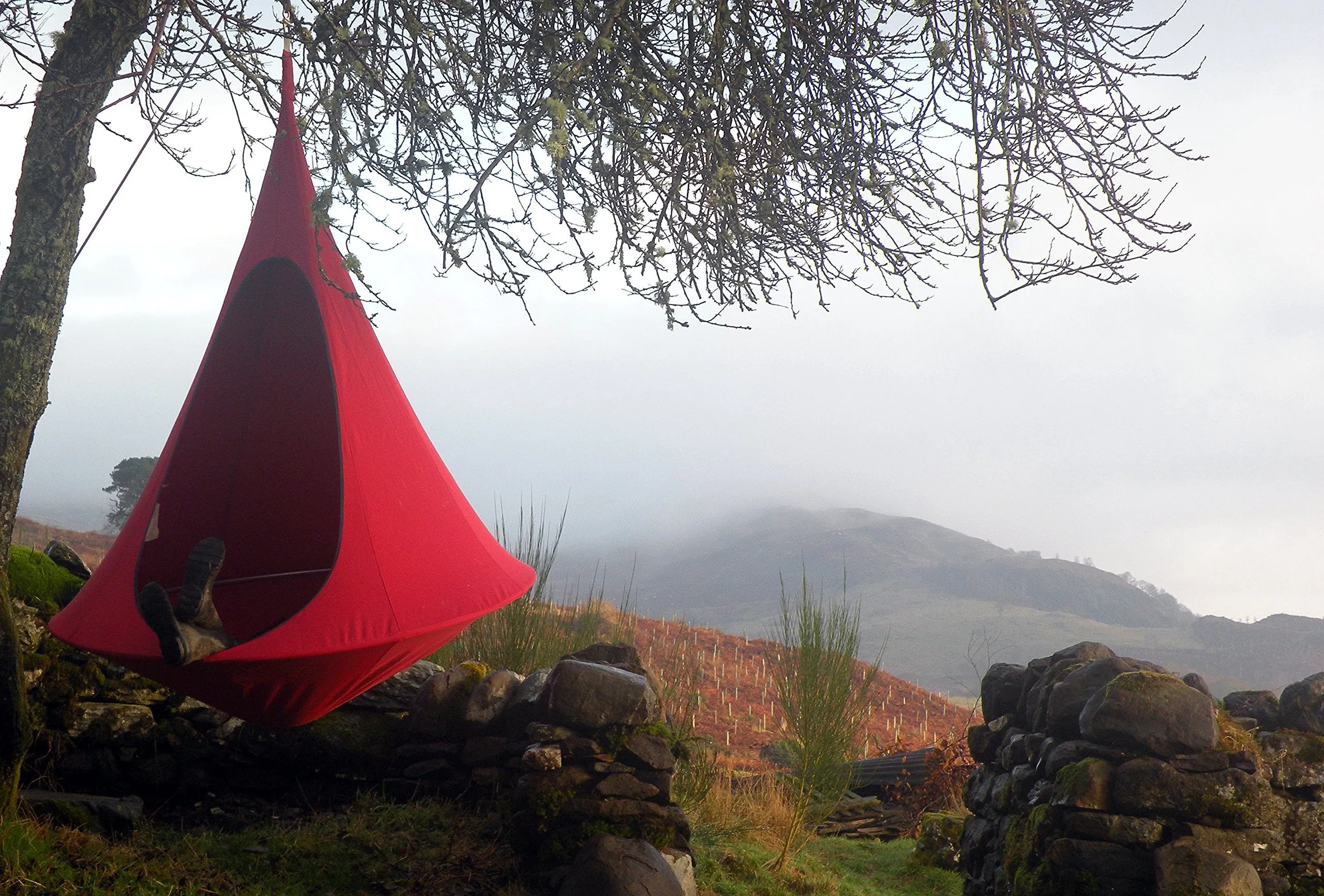Red Single Cacoon Hammock by Vivere