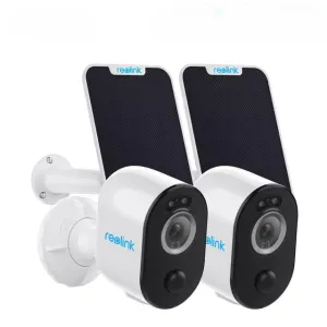 Reolink Argus 3 Pro 2 Pack Security Camera Wireless Outdoor Battery Operated (White)