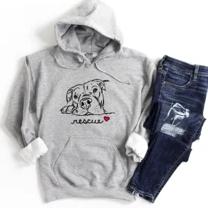 Rescue Pitbull Sketch Hoodie