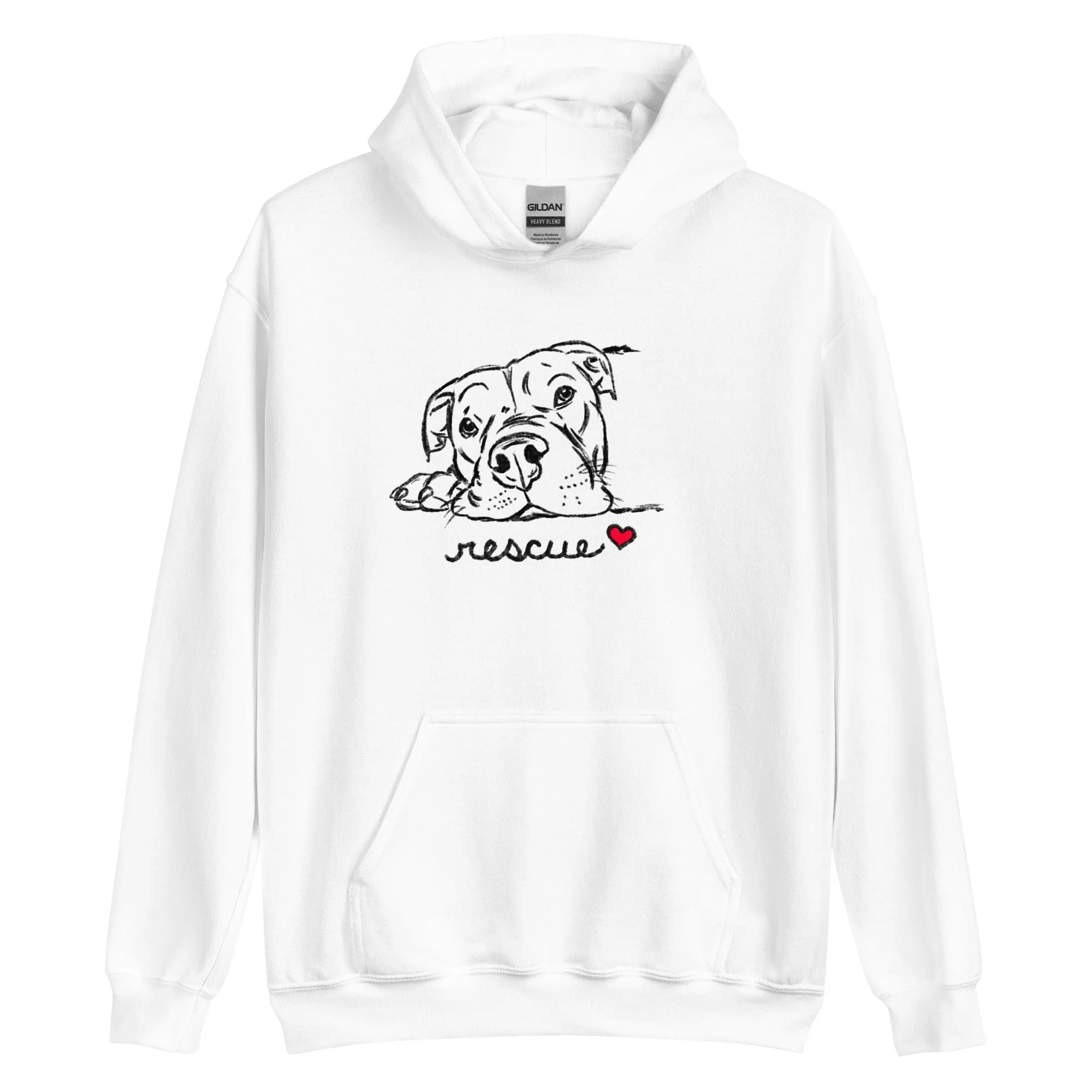 Rescue Pitbull Sketch Hoodie