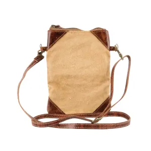 Small Plain Passport Bag With Leather Accents