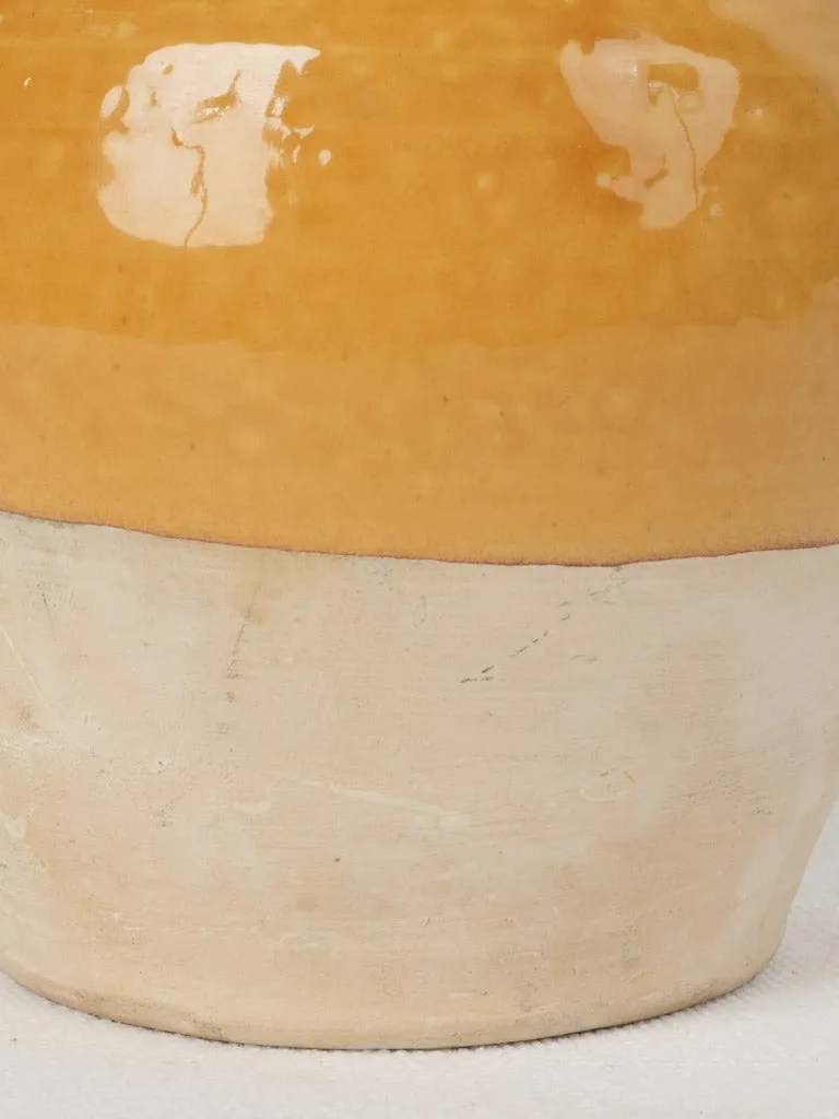 Small vintage French confit pot - ocher 4¾"