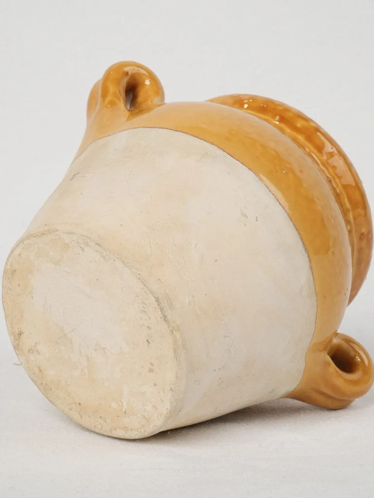 Small vintage French confit pot - ocher 4¾"