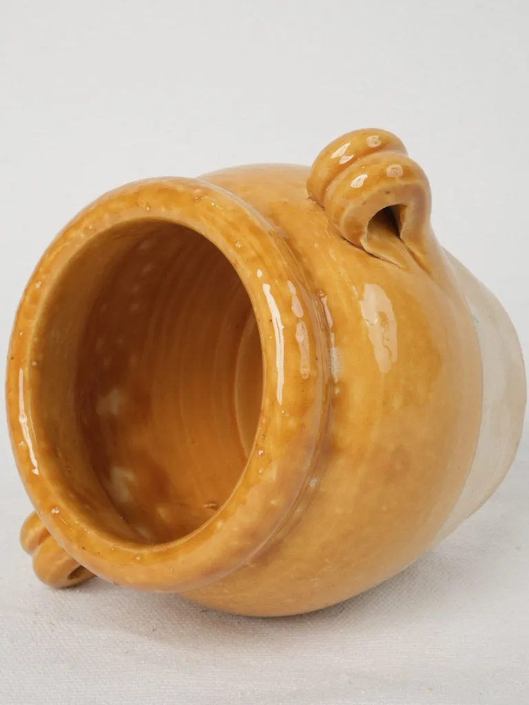 Small vintage French confit pot - ocher 4¾"