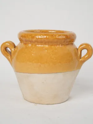 Small vintage French confit pot - ocher 4¾"