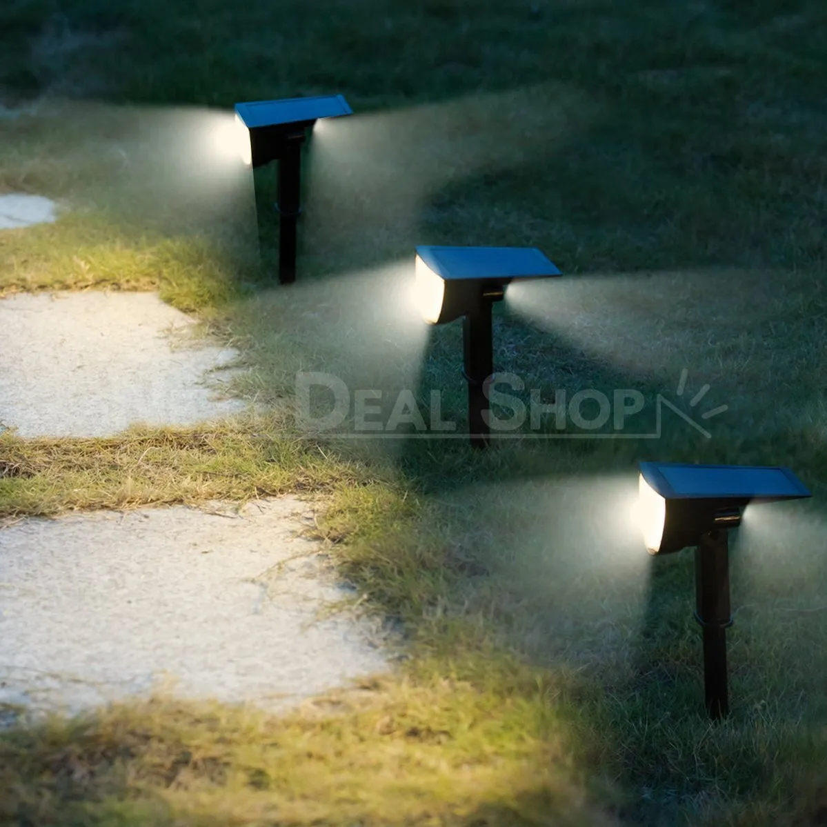 Solar Powered Motion Sensor Dual Spotlights