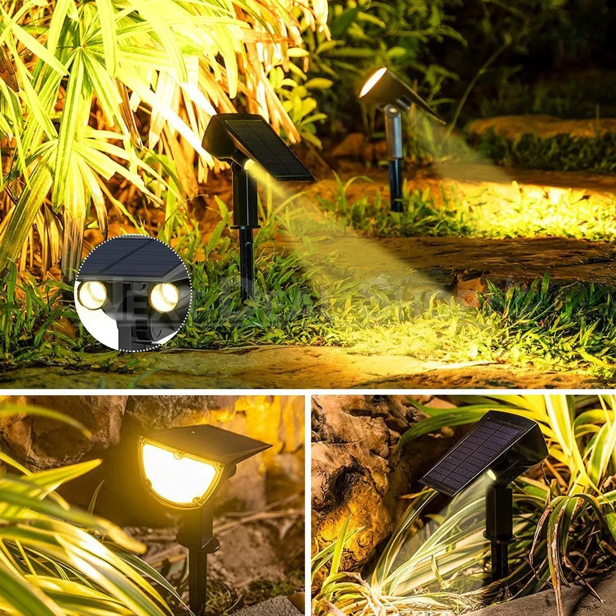 Solar Powered Motion Sensor Dual Spotlights