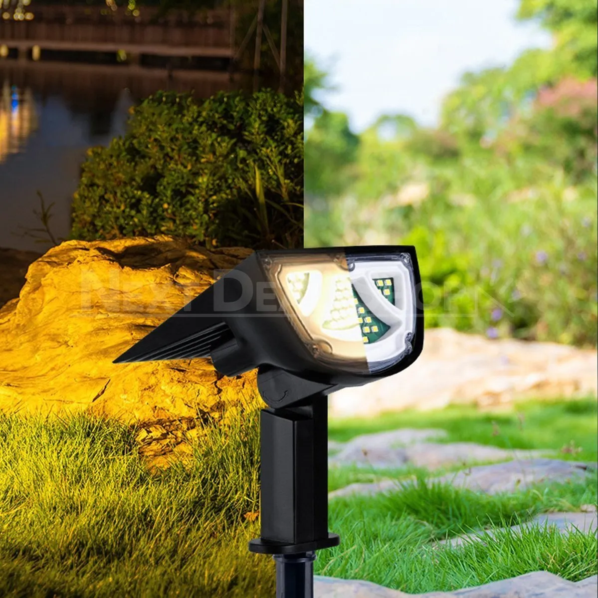 Solar Powered Motion Sensor Dual Spotlights